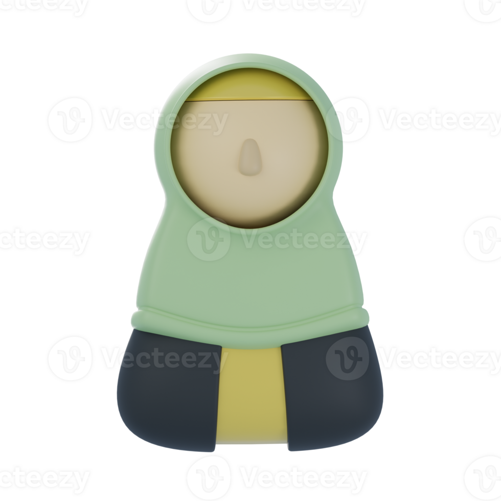 3D Female moslem Illustration png