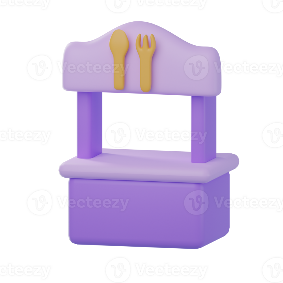 3D Food Stall Illustration png