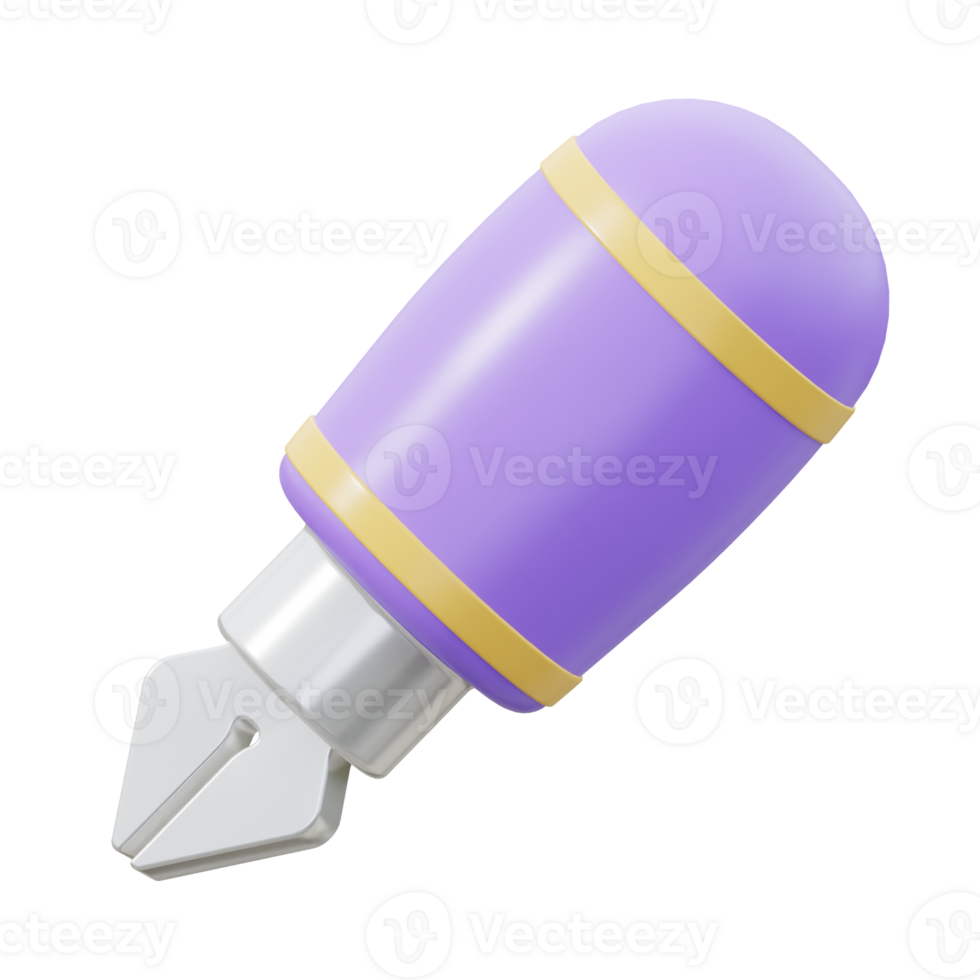 3D Fountain Pen Illustration png