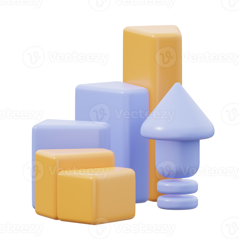 3D Growth Up Illustration png