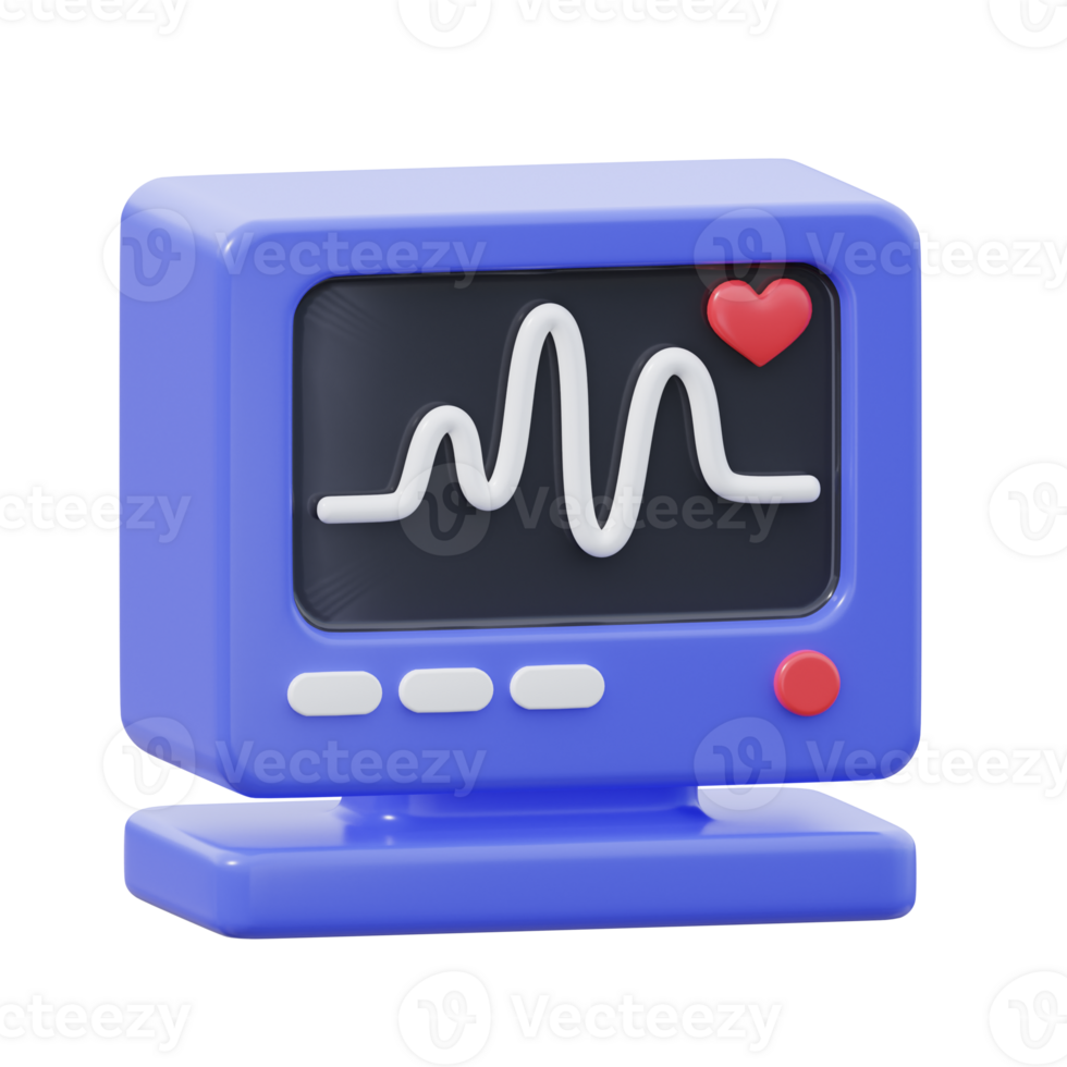 3D Heartrate Monitor Illustration png