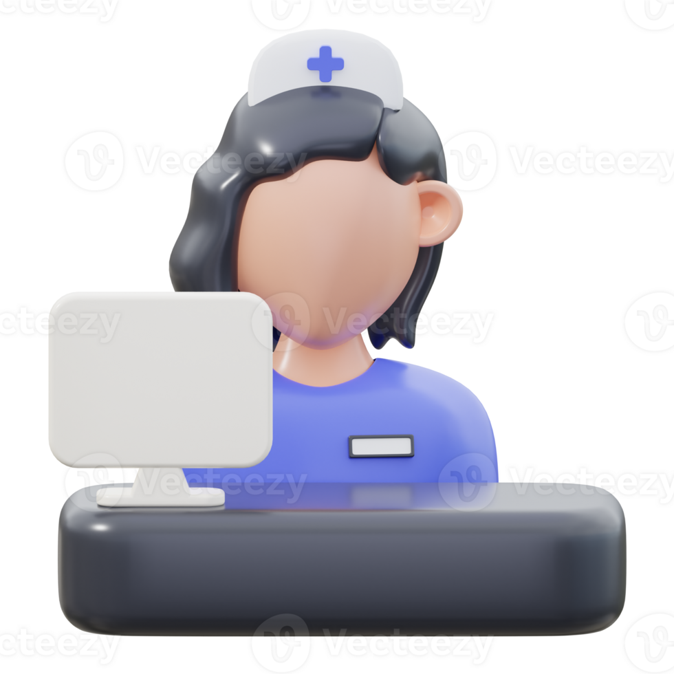 3D Hospital Reception Illustration png