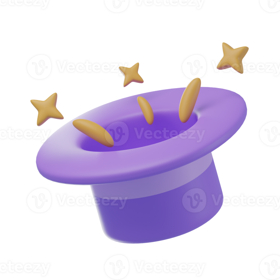 3D Magic Hat Illustration png