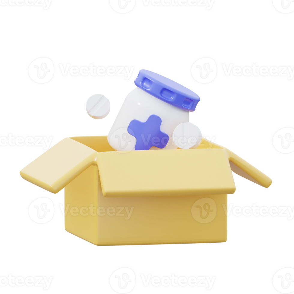 3D Medicine Delivery Illustration png