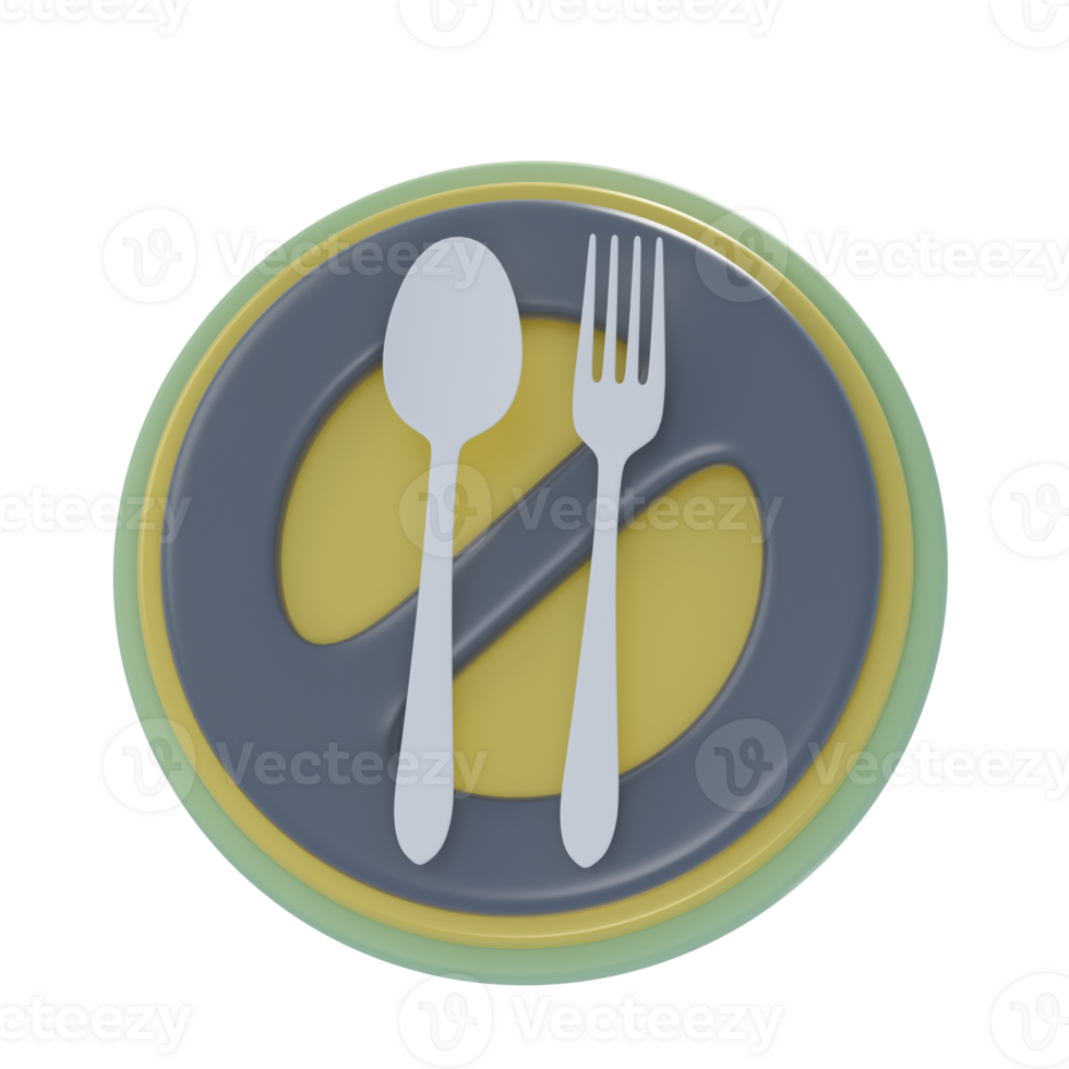 3D No Food Illustration png