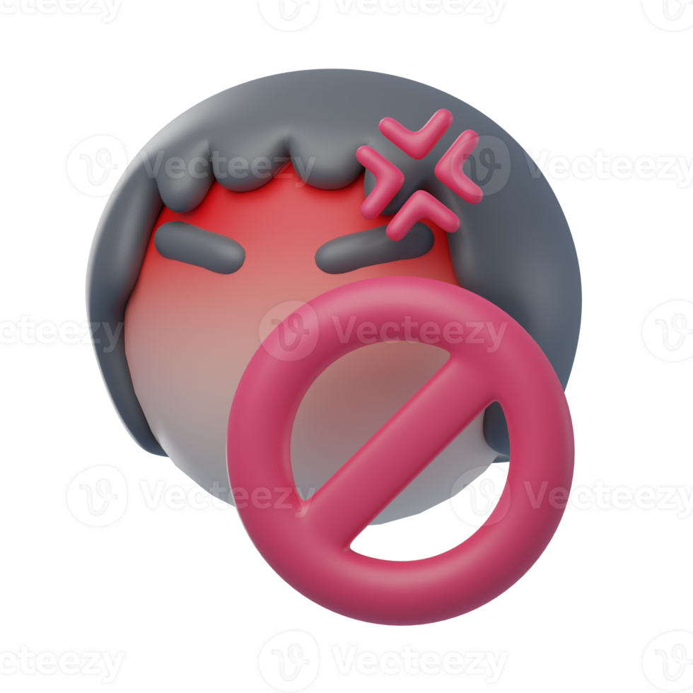 3D No Angry Illustration png