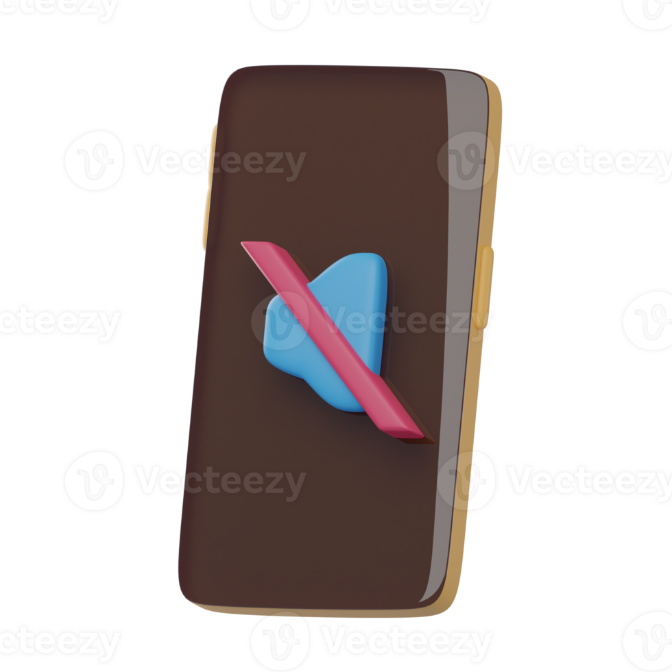 3D Silent Phone Illustration png