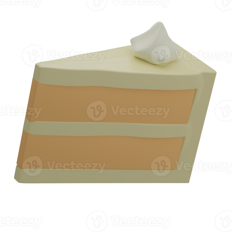 3D Sliced Cake Illustration png