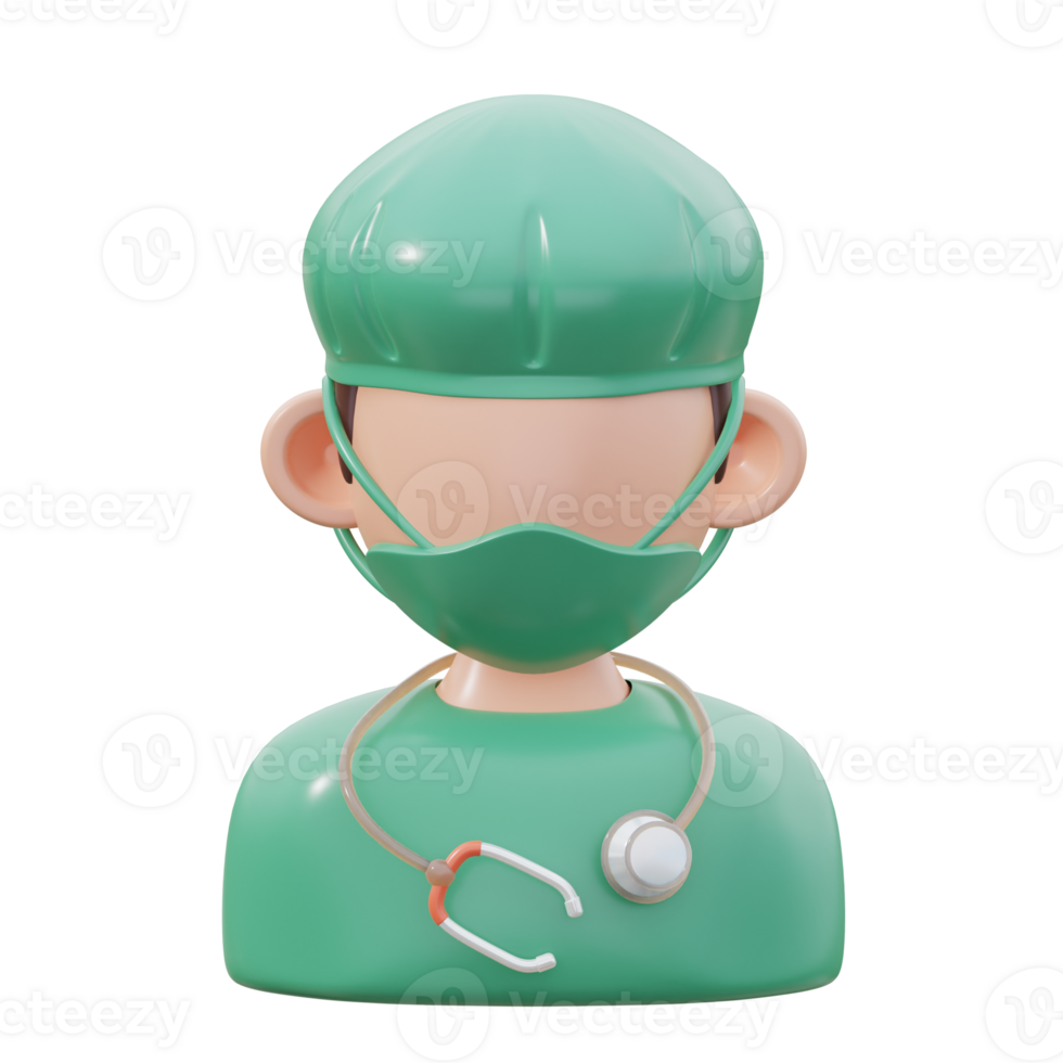 3D Surgeon Illustration png
