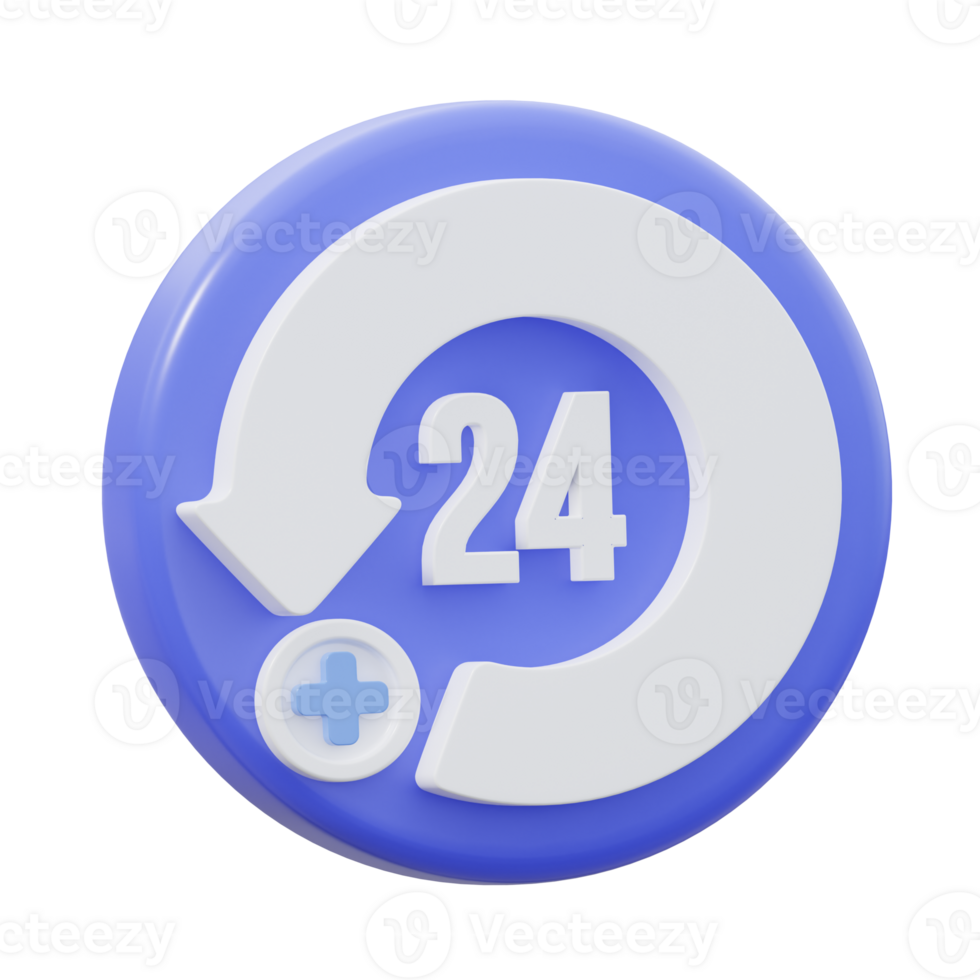 3D 24 Hours Illustration png
