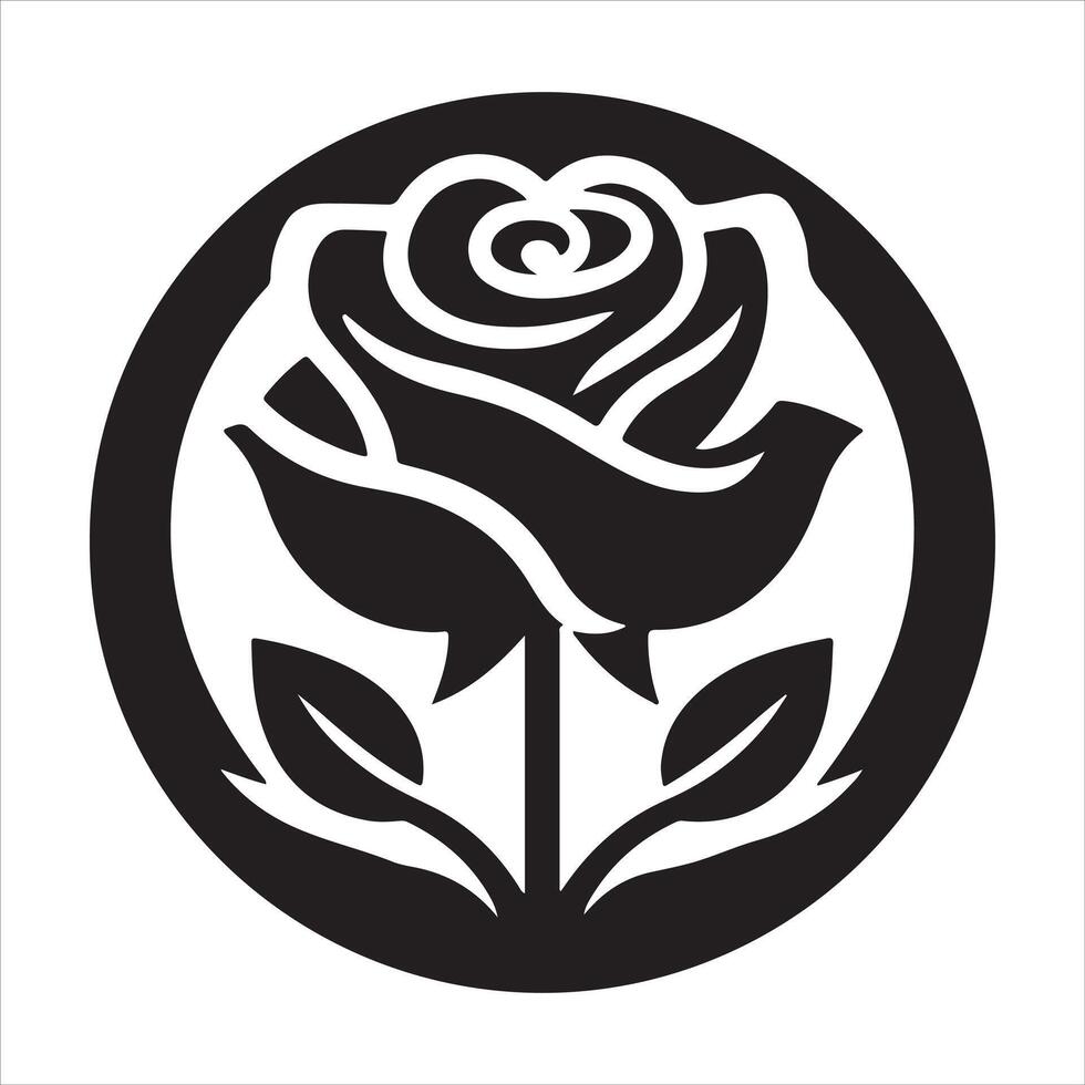 Tribal Rose in Black and White vector