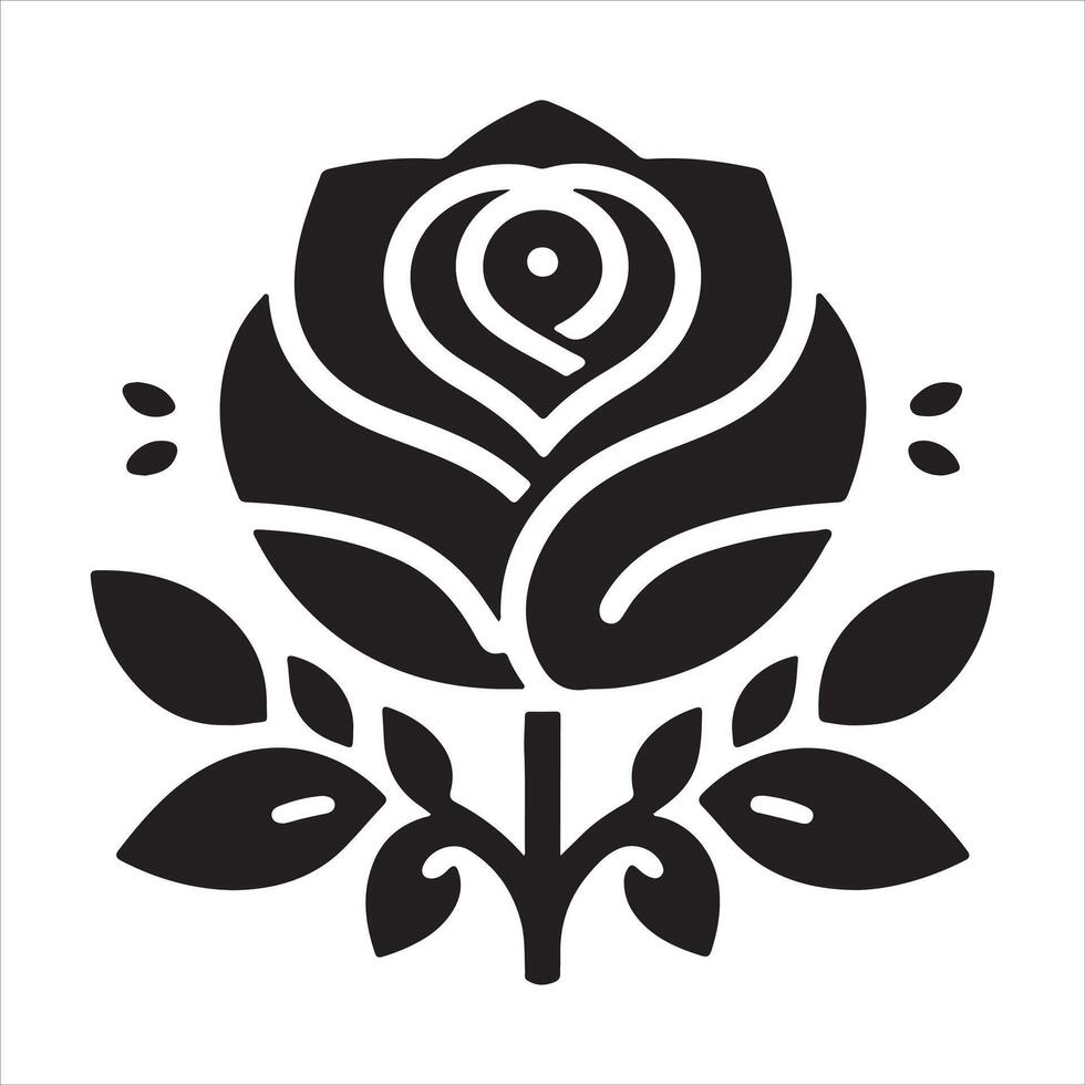 Rose written on a black rose with a white background vector