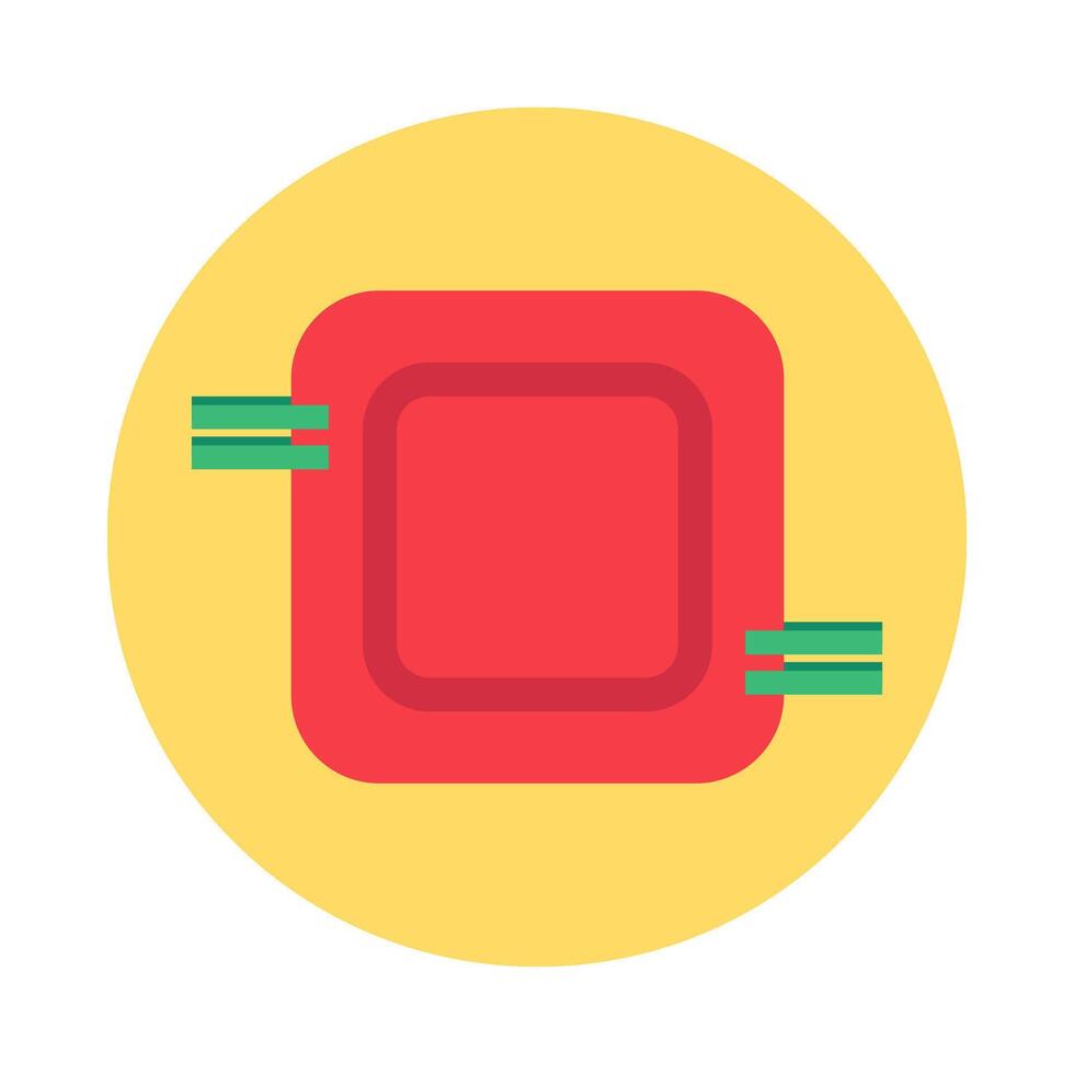 Processor Round Sticker Microchip Microprocessor vector