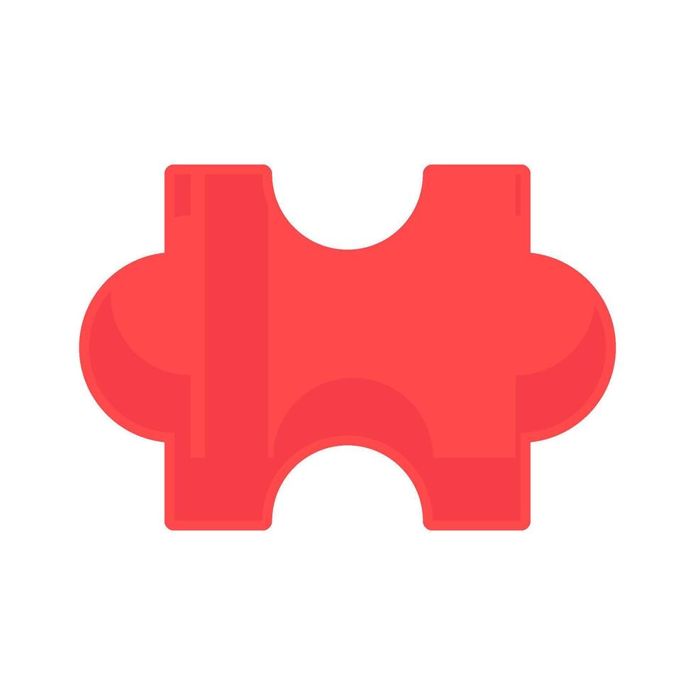 Red Piece Is Component Of Puzzle Icon vector