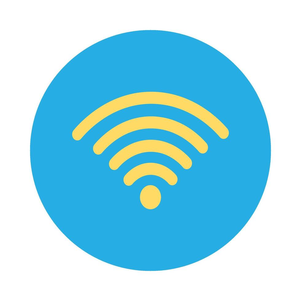 Wi-Fi Wave Technology Round Sticker vector