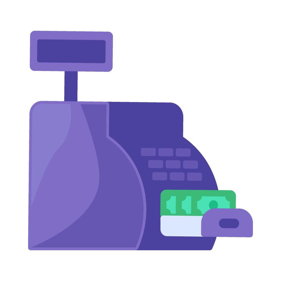 Cash Register With Compartment Icon vector
