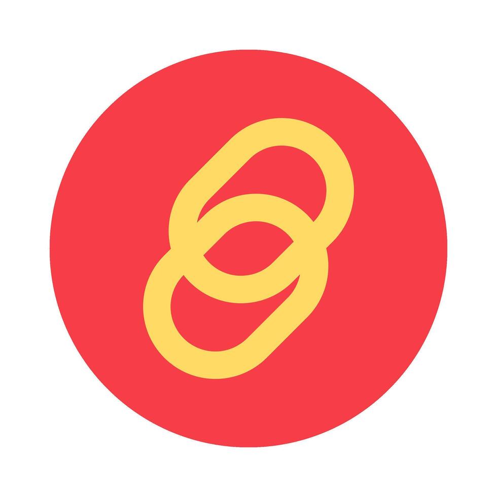 Yellow Connected Chain Elements On Red Icon vector