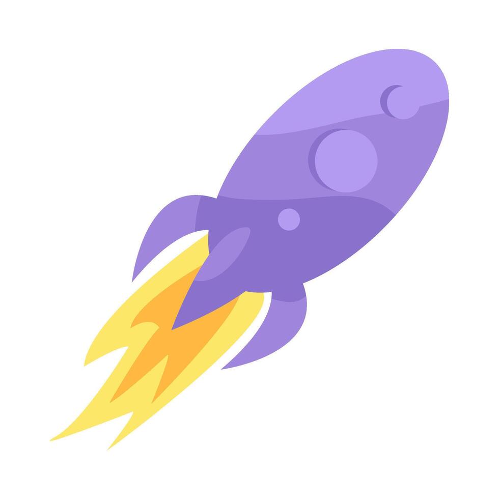 Spaceship Rocket Takes Off Cosmodrome Icon vector