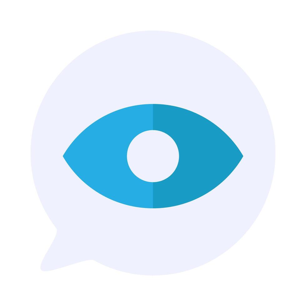 Human Eye Inside Center Of Talk Cloud Icon vector