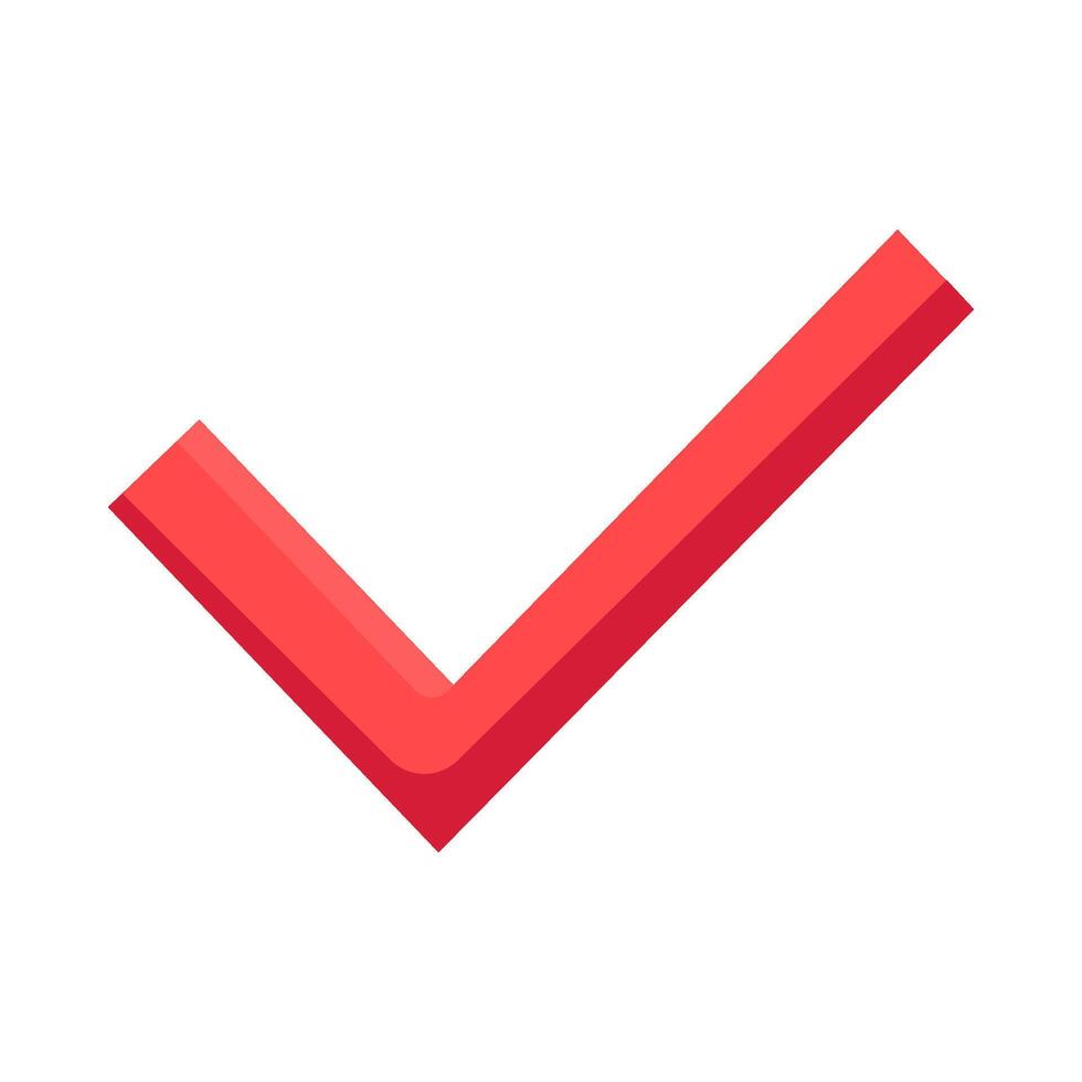Red Tick Marks Completed Work Mark Icon vector