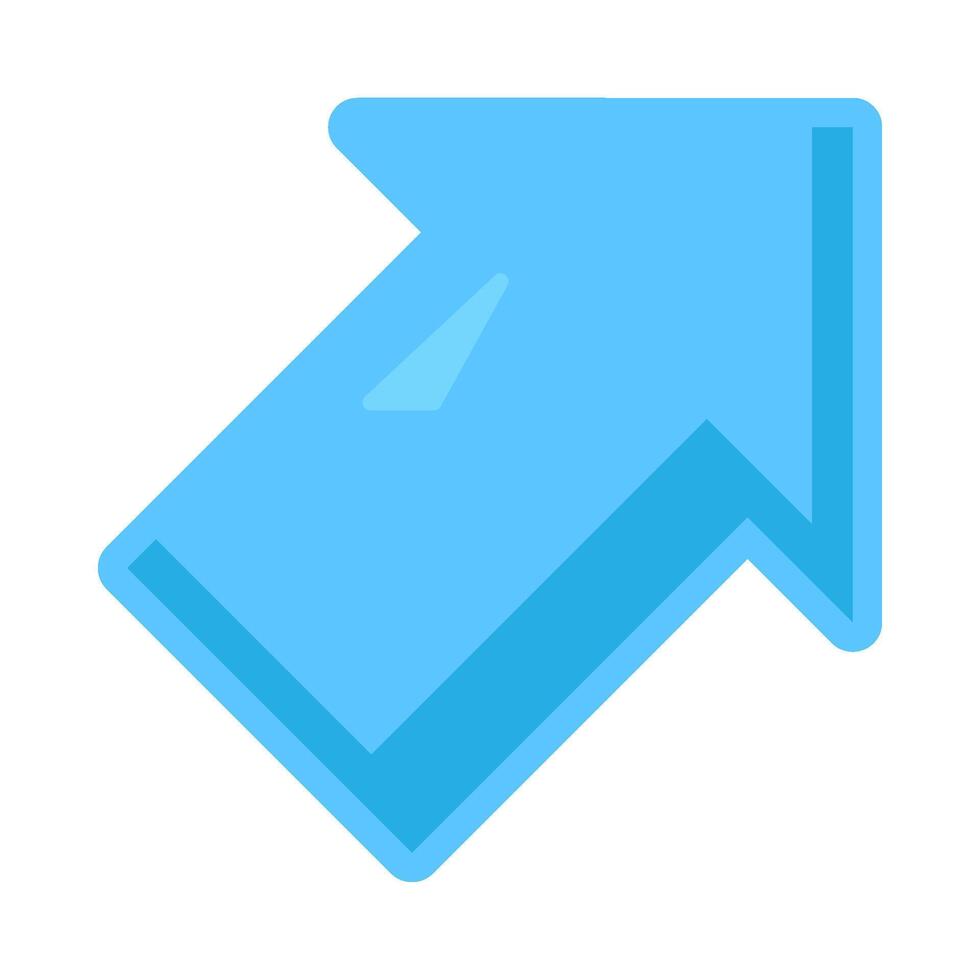 Blue Arrow Pointing Diagonally Upwards Icon vector
