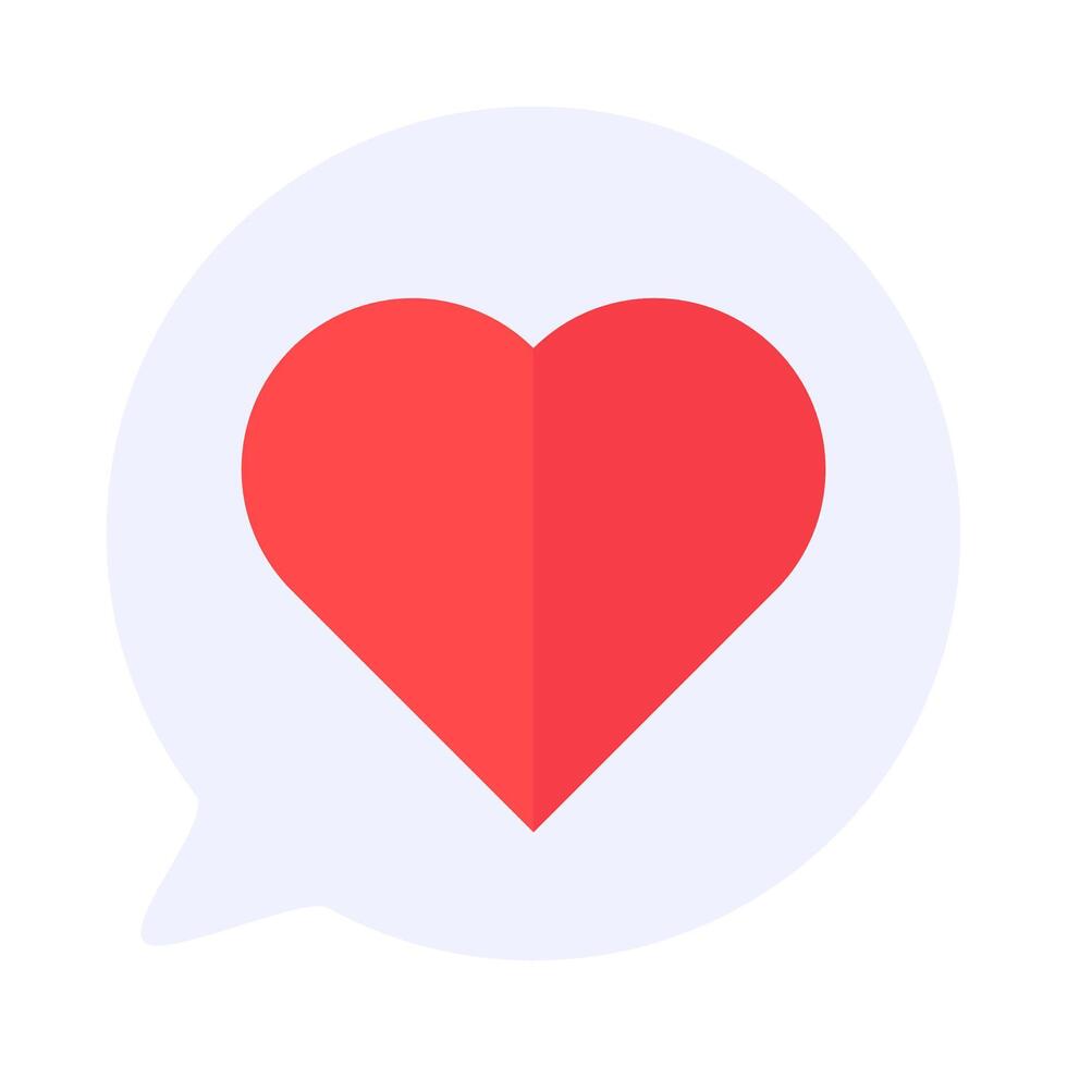 Round Talking Bubble With Symbolic Love Red Heart vector