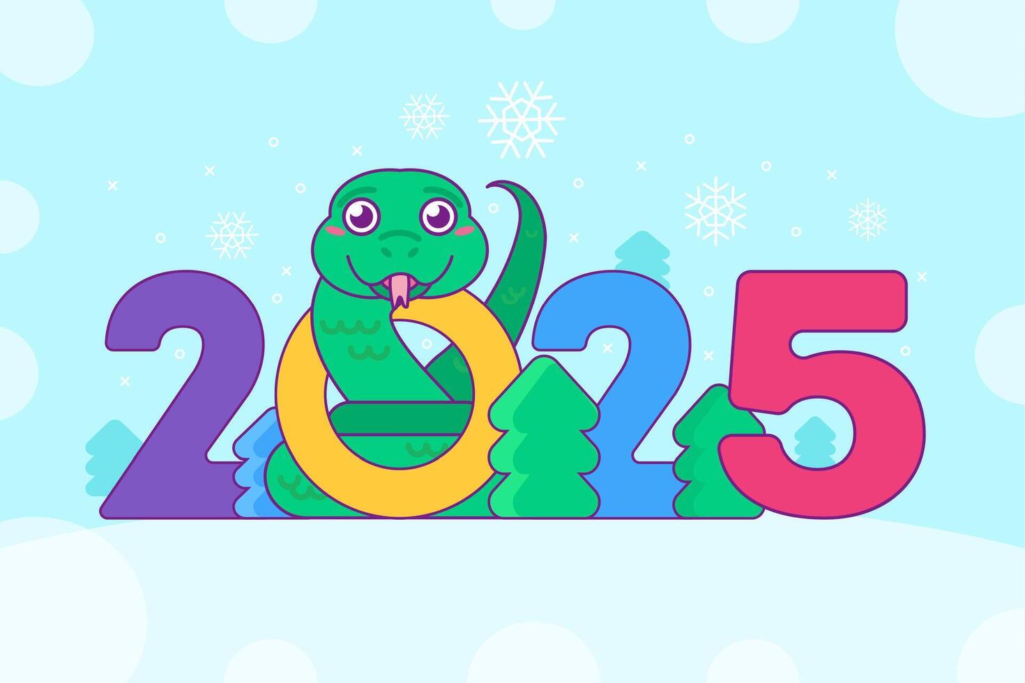 Horizontal 2025 Chinese New Year of Snake poster vector