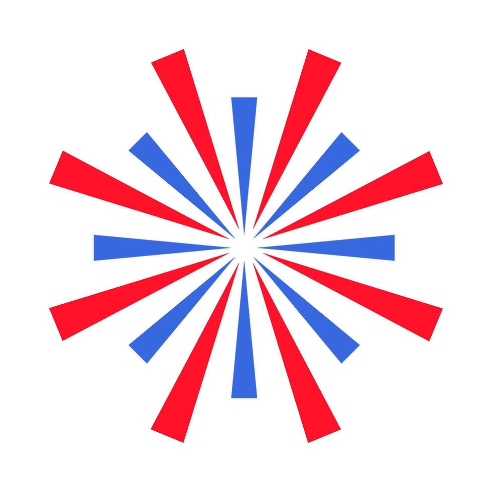 Holiday fireworks in colors of the USA flag vector