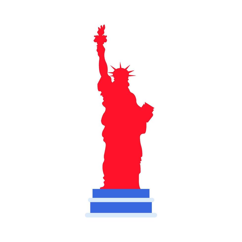 Statue of Liberty Silhouette in colors of the USA flag vector