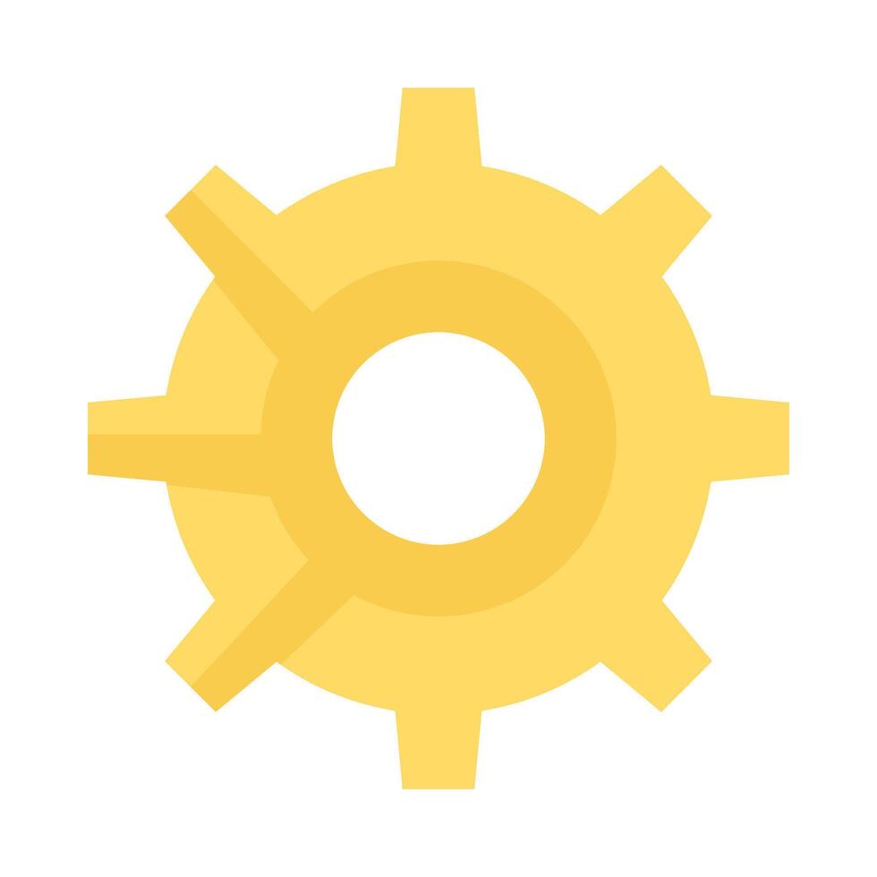 Golden Mechanical Gear Part Of Ideal Icon vector