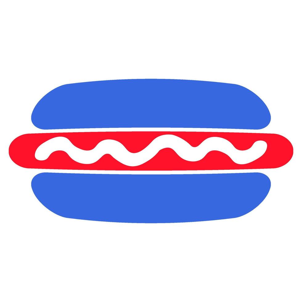 Hot dog in colors of the USA flag vector