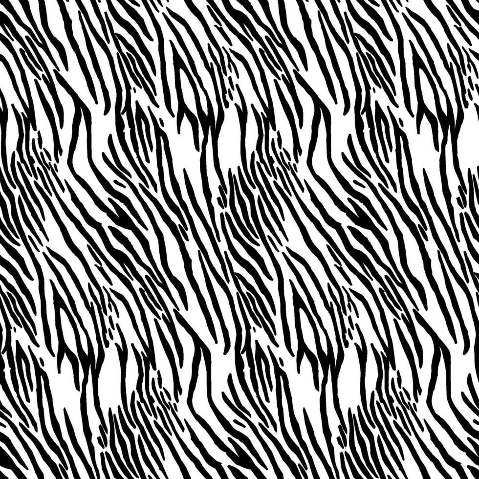 Tiger coat wild stripes seamless pattern vector