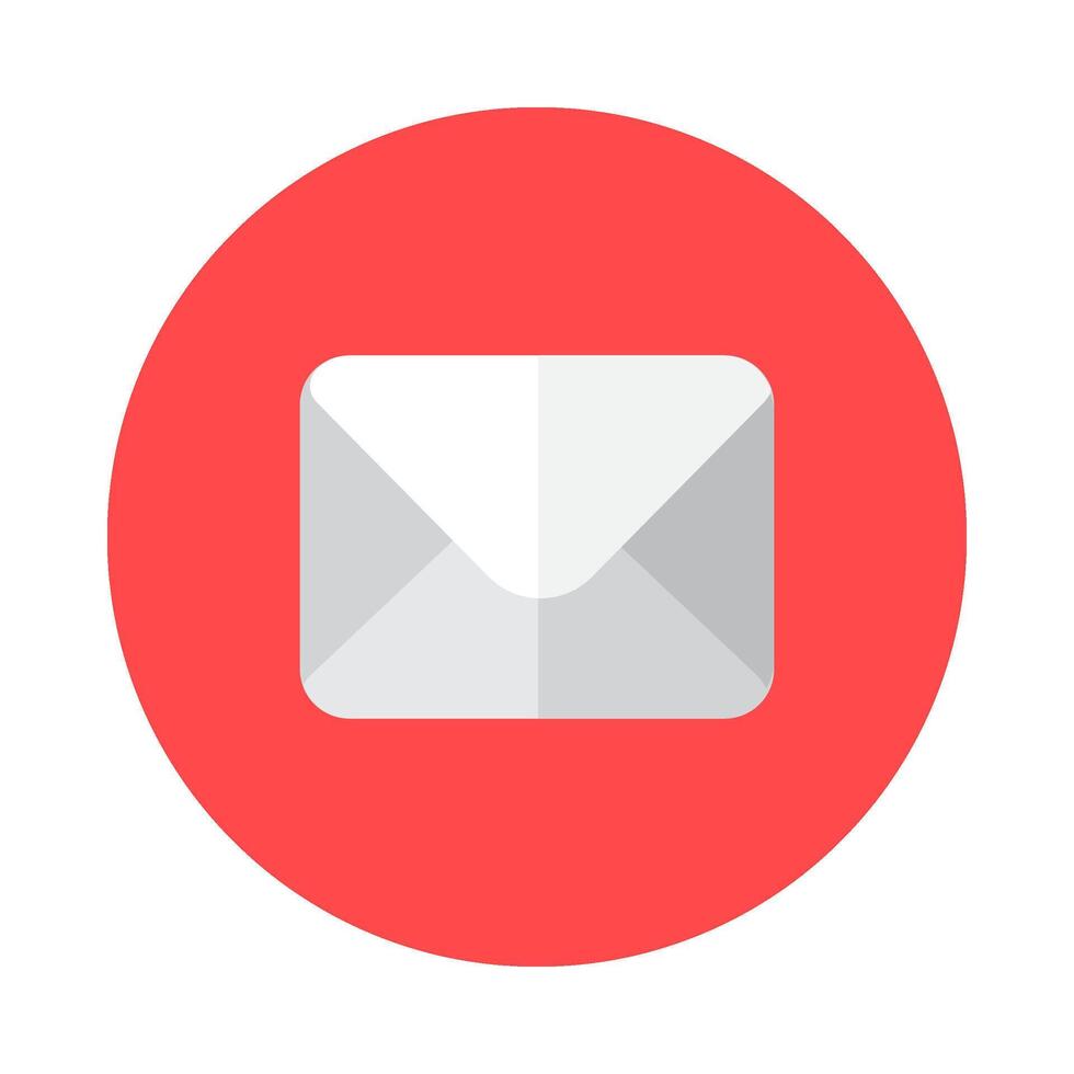 Closed Paper Postal Envelope On Red Icon vector