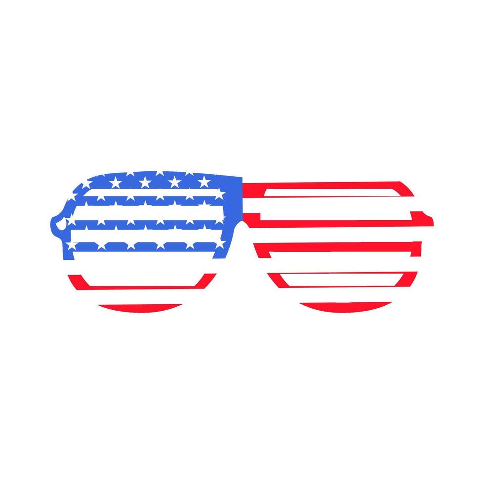 Club striped glasses in colors of the USA flag vector