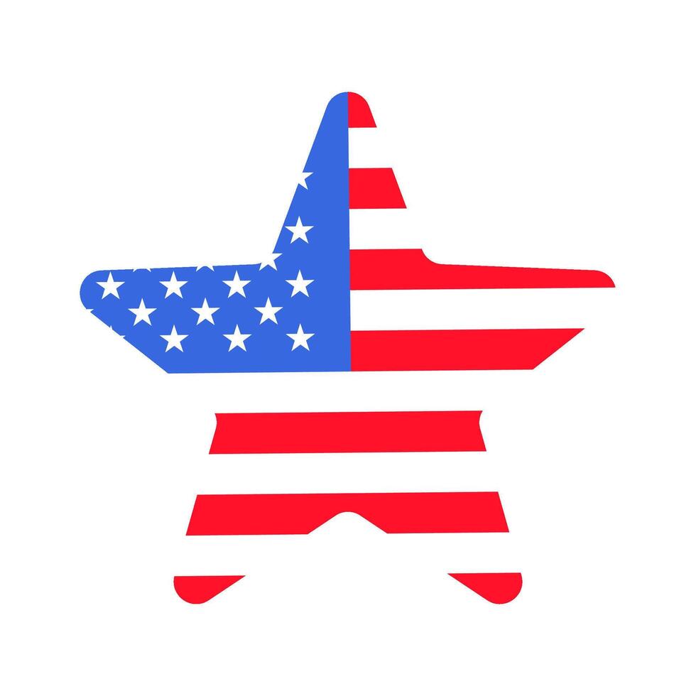 Star in colors of the USA flag vector