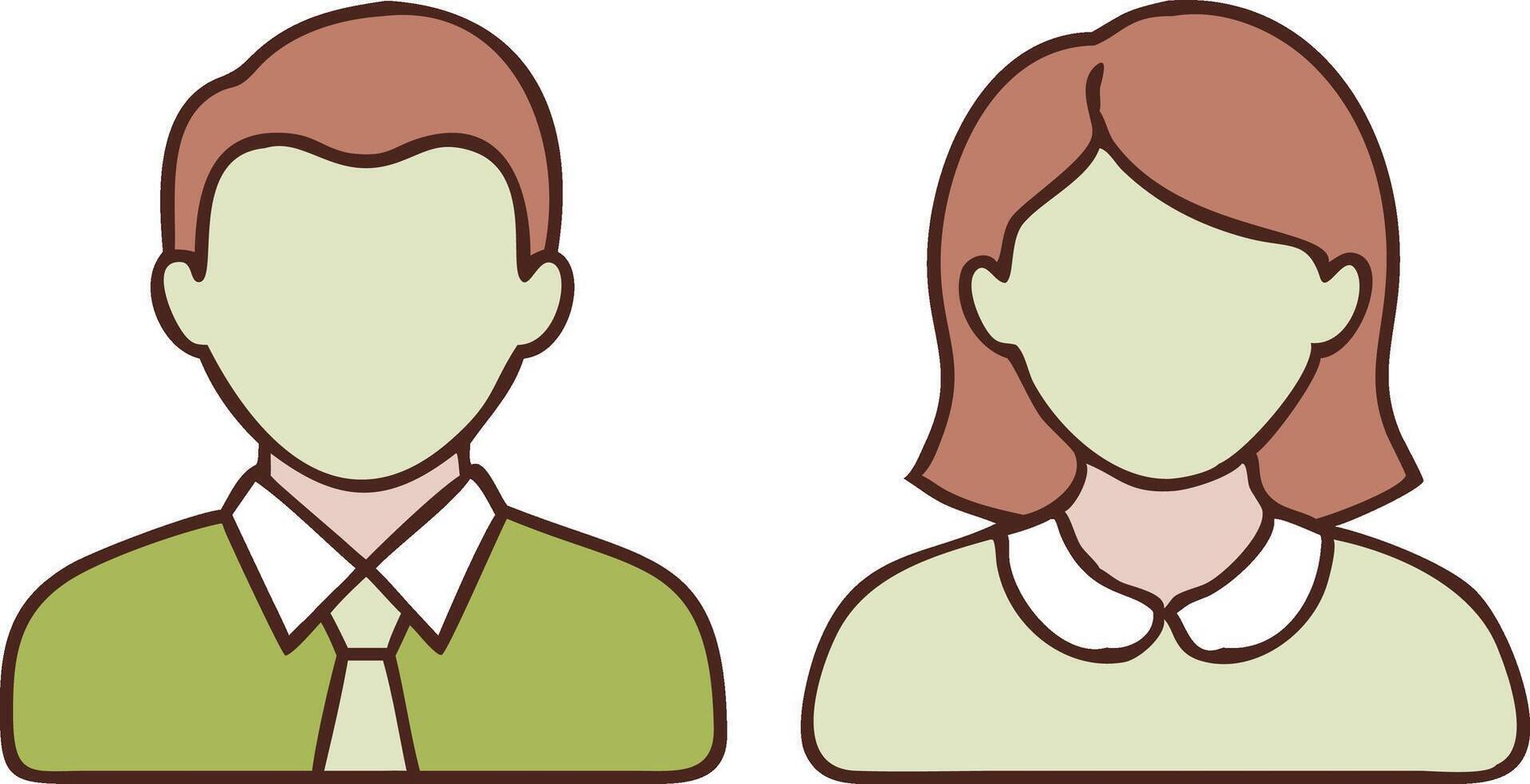 Man and a woman flat profile avatar vector