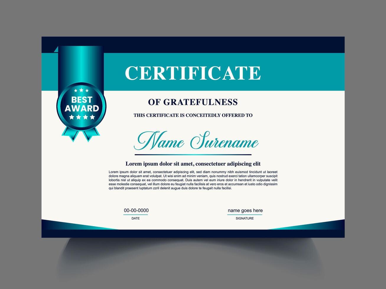 Modern corporate certificate design template vector