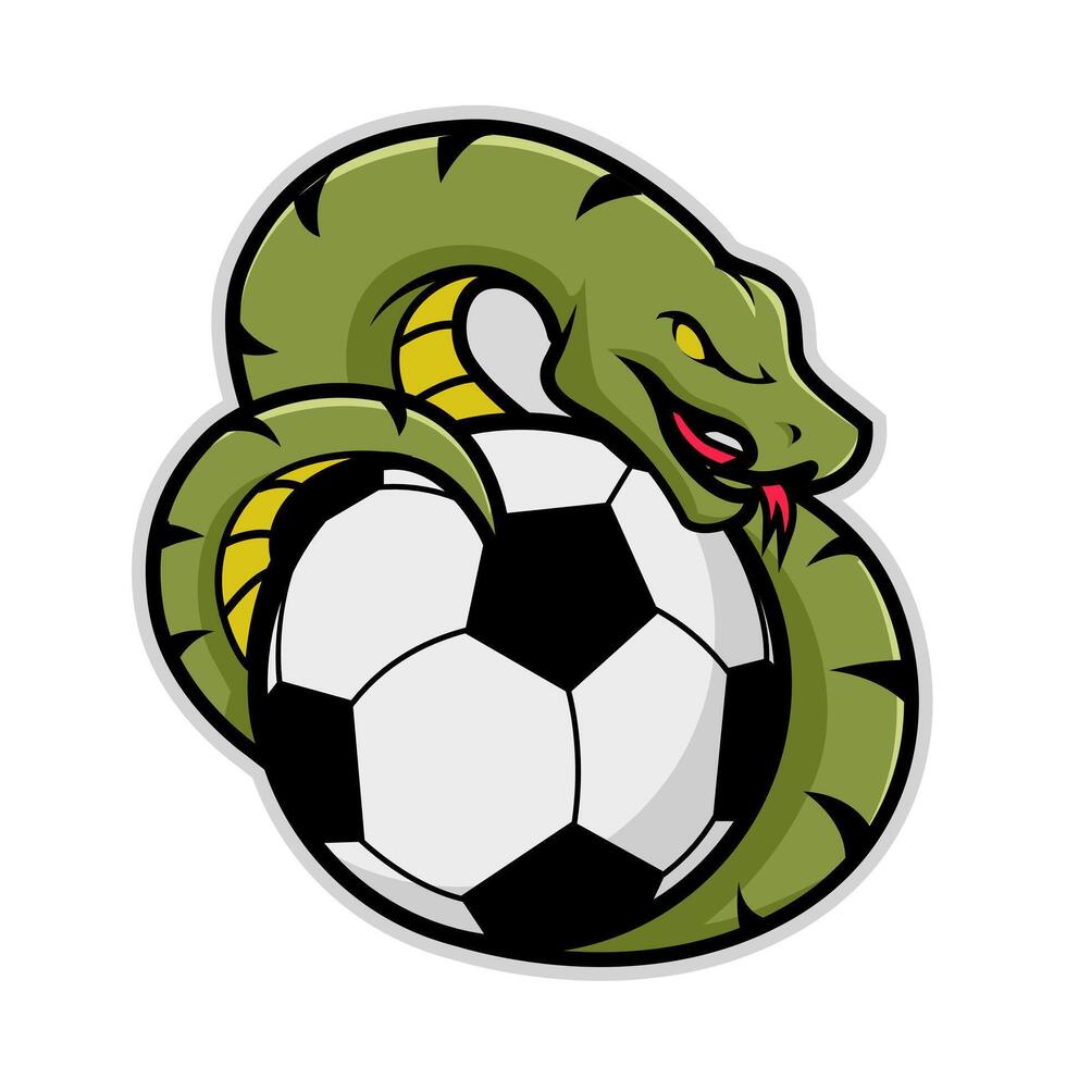 snake and ball mascot logo illustration vector