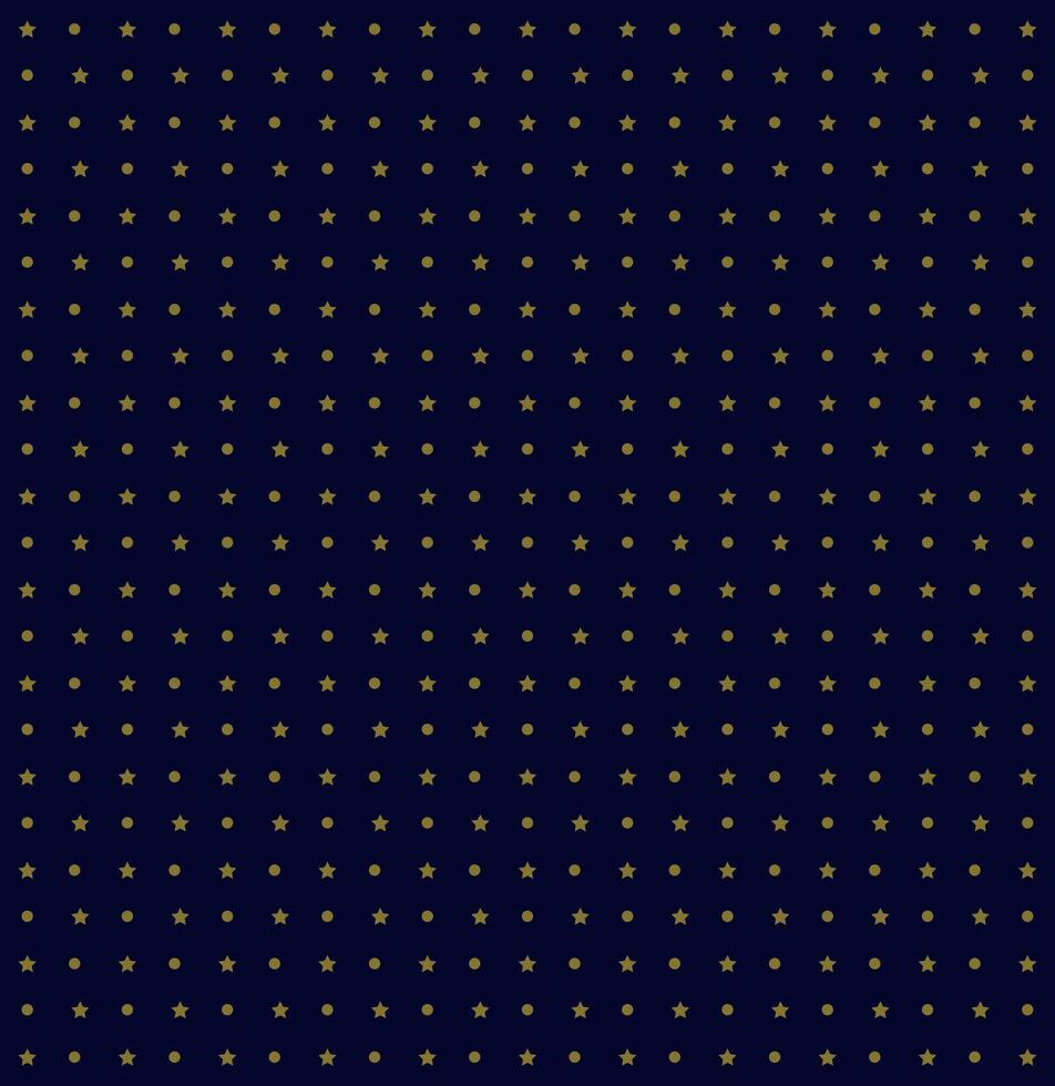 Christmas pattern with stars and dots on dark blue background vector
