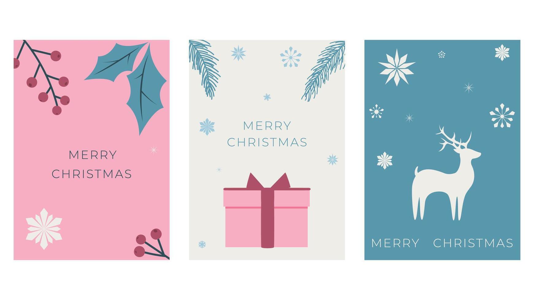 christmass cards set vector