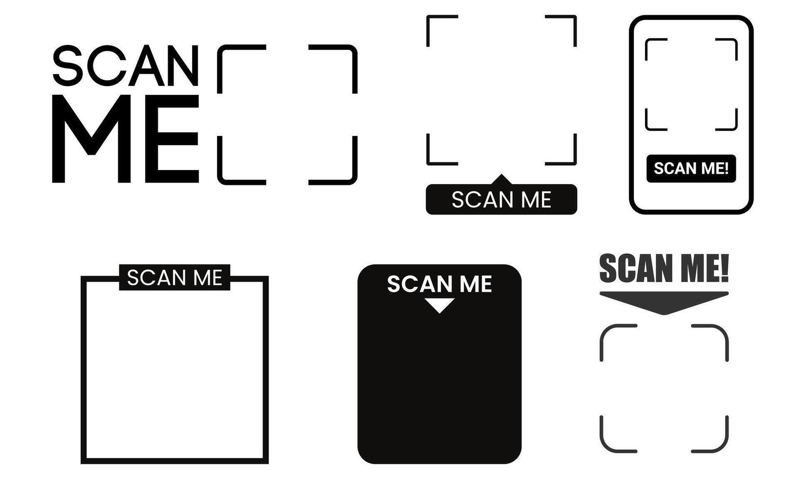 QR codes for smartphones. QR code with inscription scan me with smartphone. Scan QR code icons for payment, mobile app, and identification. vector