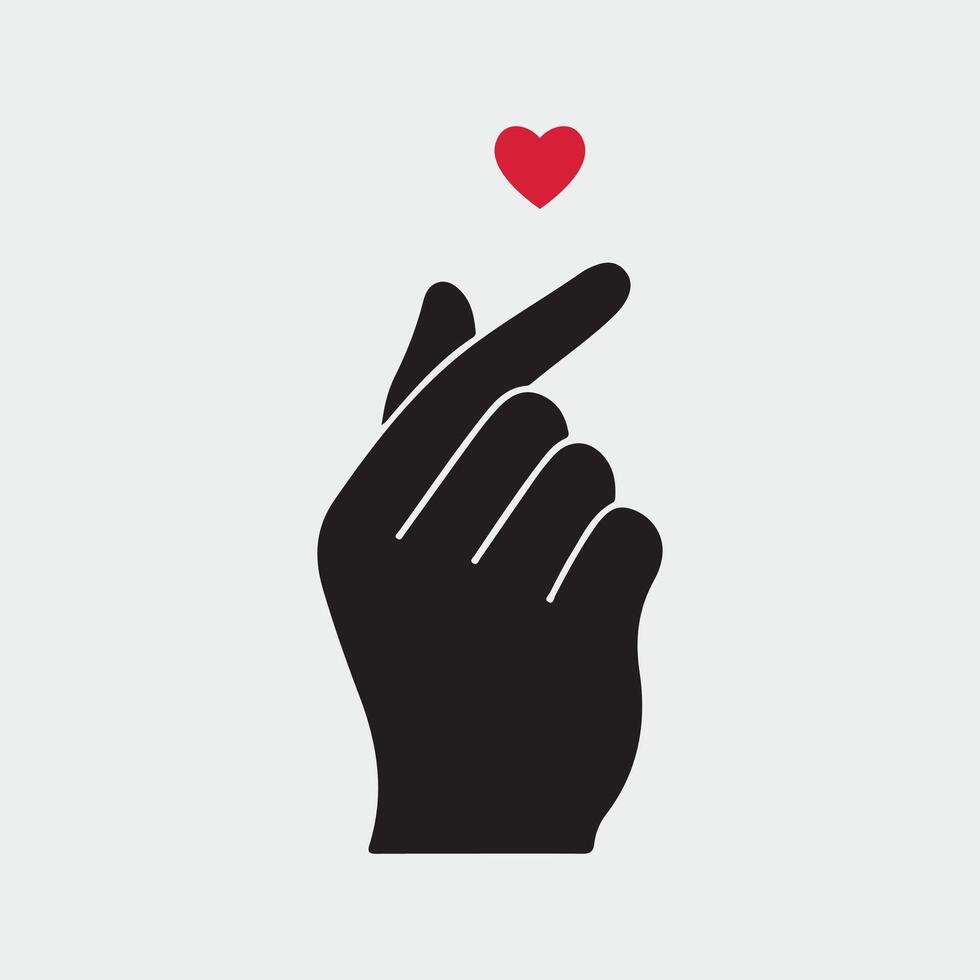 A hand with a red heart on it vector