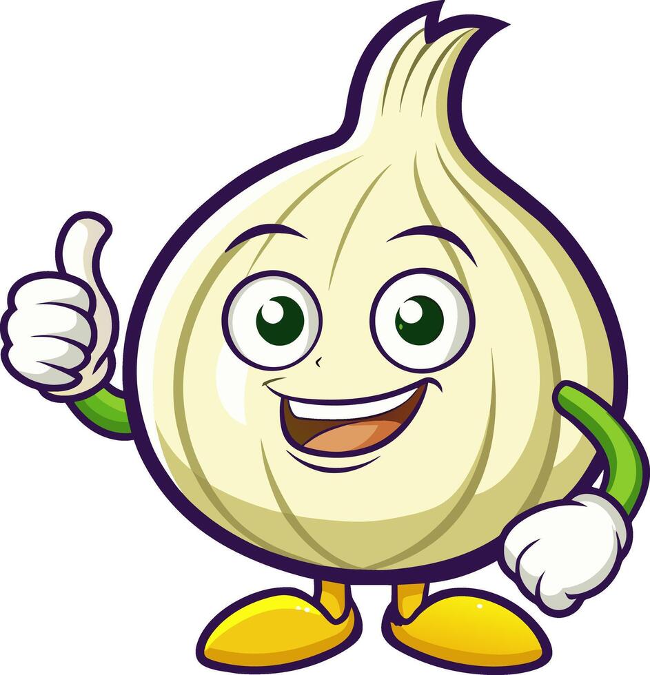 An onion character giving a thumbs up vector
