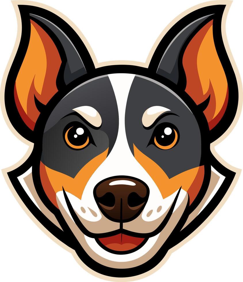 A cartoon dog head with a big smile vector