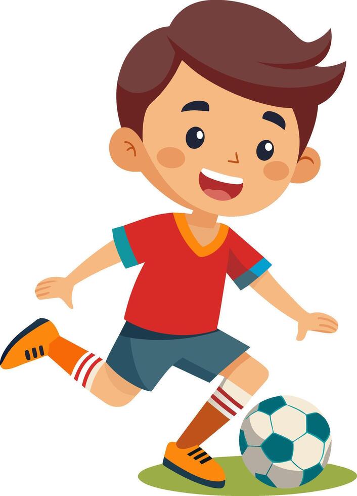Boy playing soccer vector