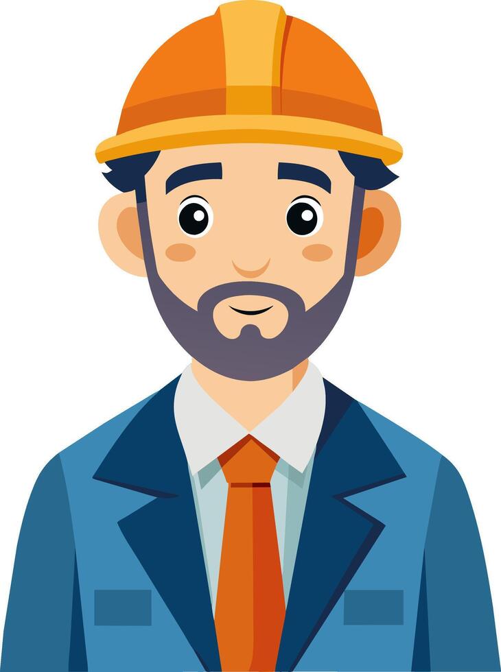 A cartoon man in a hard hat and suit vector