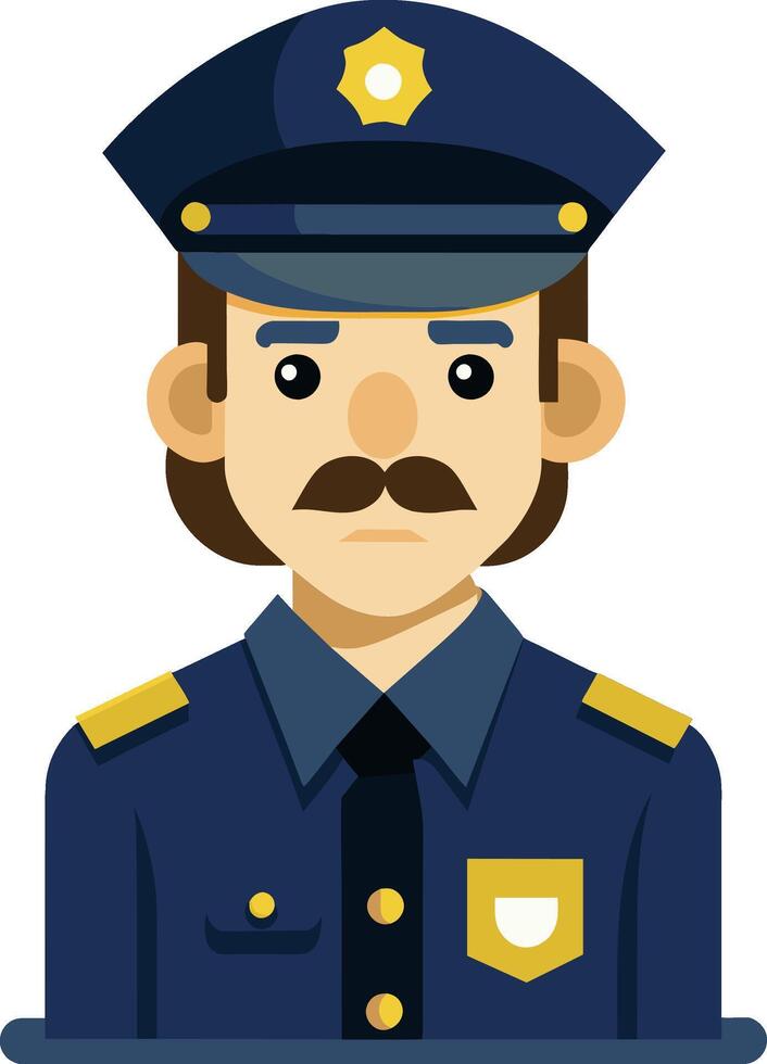 Police officer avatar illustration vector