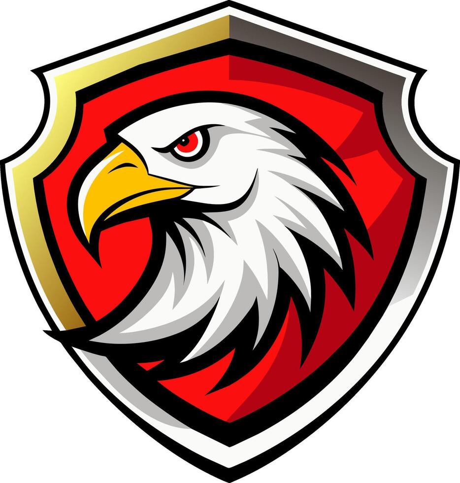 An eagle head on a shield vector