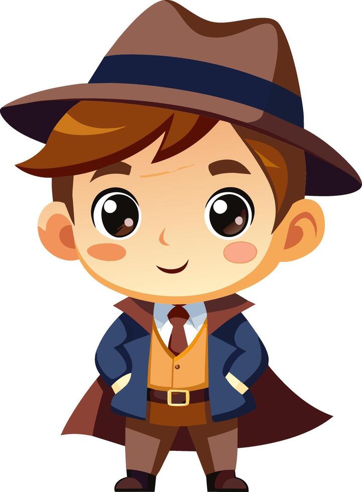 Cartoon boy in a hat and coat vector