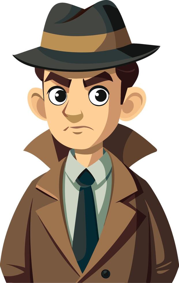 Cartoon man in a hat and coat vector